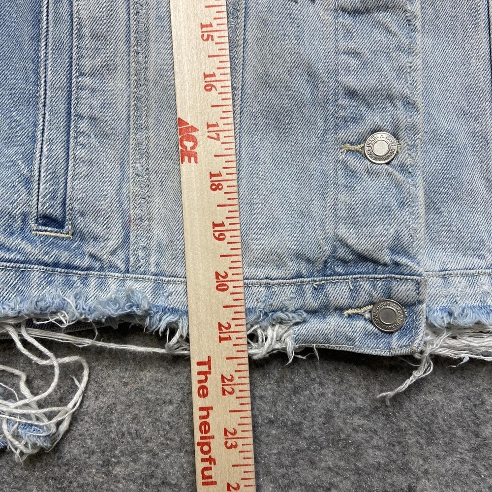 Vervet Women's Jacket‎ Large Denim Distressed Flowers - Picture 6 of 9